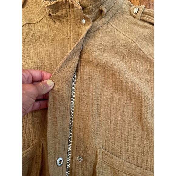 BlankNYC Cotton Voile Gauze raw edge Bomber Jacket small - Picture 6 of 11